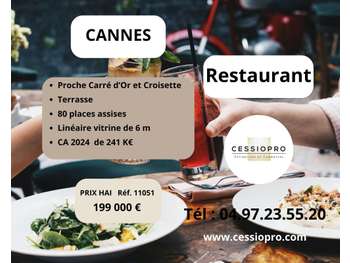 A vendre restaurant à Cannes proche Carré d'Or