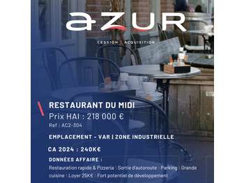 VENTE Restaurant du midi 5j/7 dans le Var