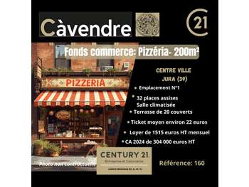 Vente pizzéria emplacement n°1 centre ville Jura