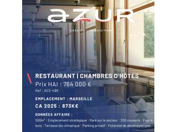 VENTE Restaurant Chambres d'hôtes à Marseille