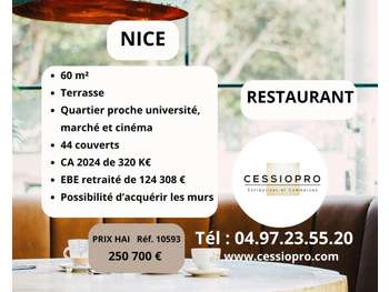 Vente FDC restauration proche Université à Nice