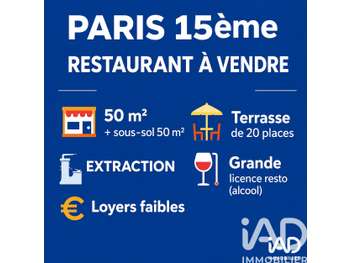 Vente restaurant avec extraction à Paris 75015