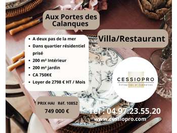 Vente villa/restaurant premium avec jardin au Var