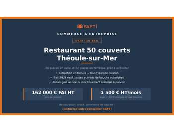 Alocal restaurant 50 places à Théoule-sur-Mer