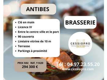 Vente brasserie clé en main licence IV à Antibes