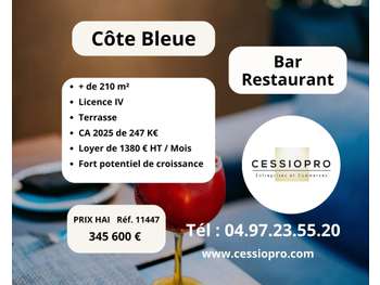 Vente bar restaurant 210m² sur la Côte Bleue