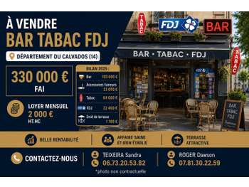 Vente bar tabac FDJ dans une ville côte Normande