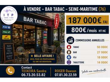 Vente beau bar tabac FDJ dans une ville de 76