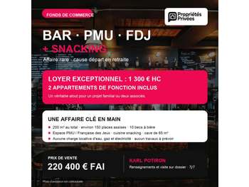 Av bar FDJ PMU avec logement secteur Valenciennes