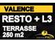 Vend bar restaurant terrasse parking à Valence