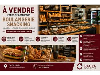 Vente snacking et boulangerie au centre de Castres