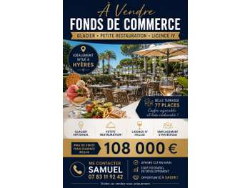 A vendre bar brasserie glacier au coeur de Hyères