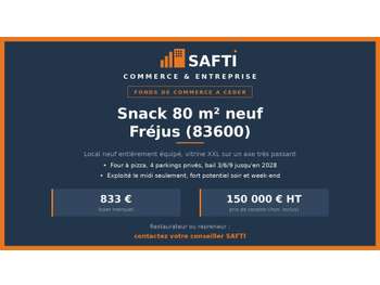 Vente snack clés en main emplacement en or Fréjus