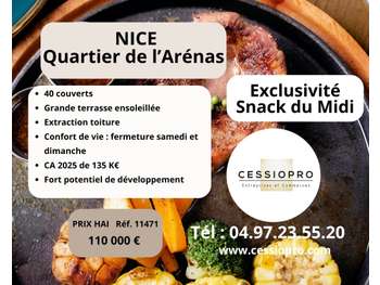 Exclu snack du midi avec grande terrasse à Nice