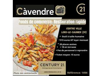 Vente restauration rapide à Lons Le Saunier centre