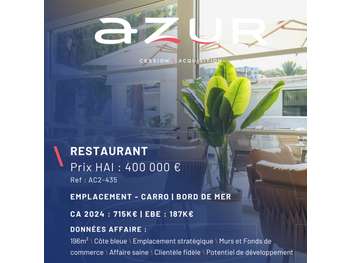 VENTE Restaurant en bord de mer Côte Bleue