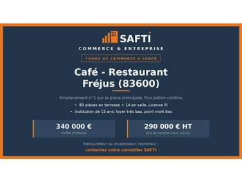 Cède restaurant éprouvé emplacement premium Fréjus