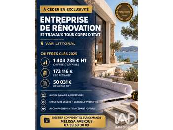 Vente entreprise de rénovation littoral Var