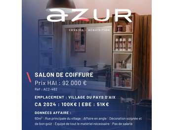VENTE Salon de coiffure dans le Pays d'Aix