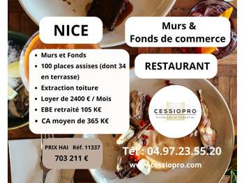 A vendre murs et fonds restaurant dans Vieux Nice