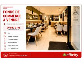 Vente restaurant typique français terrasse à Paris