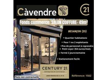 AV salon de coiffure avec stationnement à Besançon