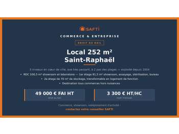 Droit au bail 252 m² en cœur de Saint-Raphaël