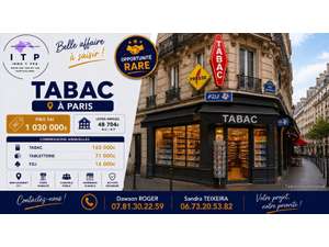 Vente  Tabac - Presse - Loto 15&egrave;me arrondissement                                                            