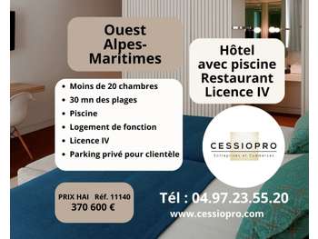 A vendre hôtel-restaurant avec piscine 30mn Cannes