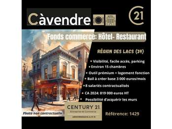 Vente hôtel bar restaurant région des lacs Jura