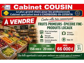 Vente épicerie fine en centre ville de Coutances