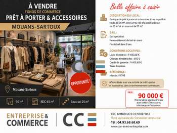 Vente FDC prêt à porter à Mouans Sartoux