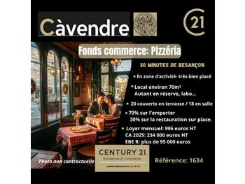 Vente restaurant pizzéria en za prox de Besançon