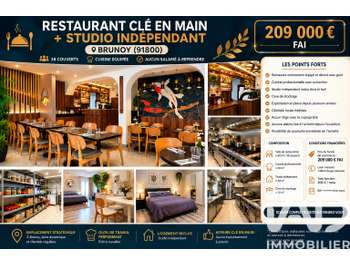 Vente restaurant clé en main + studio à Brunoy