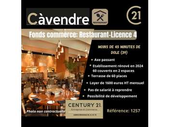 Vente restaurant Lic 4 axe passant ville du Jura