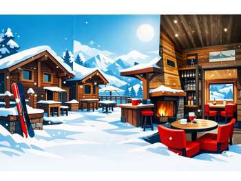 AV restaurant d'altitude fonds + murs à la Plagne