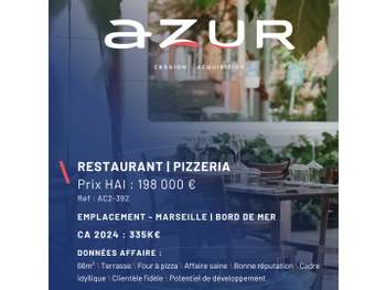 VENTE Pizzeria Restaurant en bord de mer Marseille