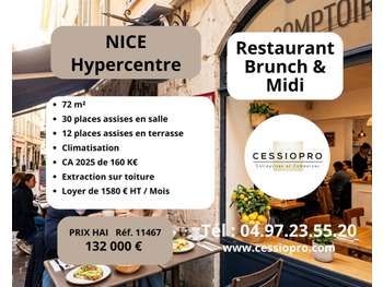 Restaurant brunch & midi clé en main Nice centre
