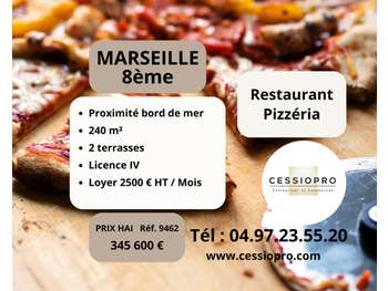 Vente restaurant pizzeria licence 4 à Marseille