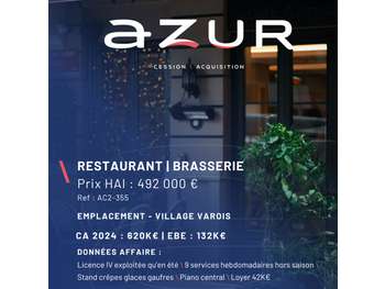 VENTE Restaurant Brasserie Licence IV dans le Var