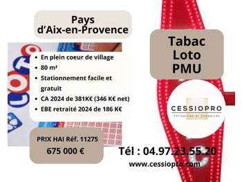 AV très beau tabac loto plein cœur de village 13