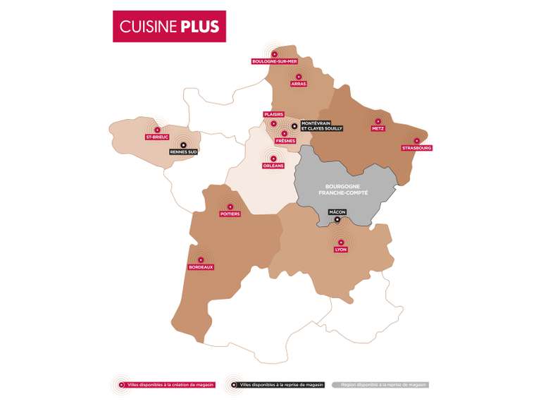 DEVENEZ VOTRE PROPRE PATRON ! CUISINE PLUS OFFRE DES OPPORTUNITES DE REPRISE OU DE CREATION DE MAGASINS DANS DIFFERENTES REGIONS !
