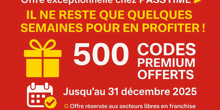 PASSTIME - 🎯 Entrepreneurs : encore quelques semaines pour profiter de l’offre anniversaire PASSTIME