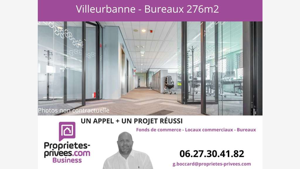 Vente bureaux de 276.95m² divisibles Villeurbanne