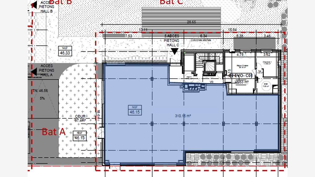 Local professionnel 306m² Angers Nord-Ouest