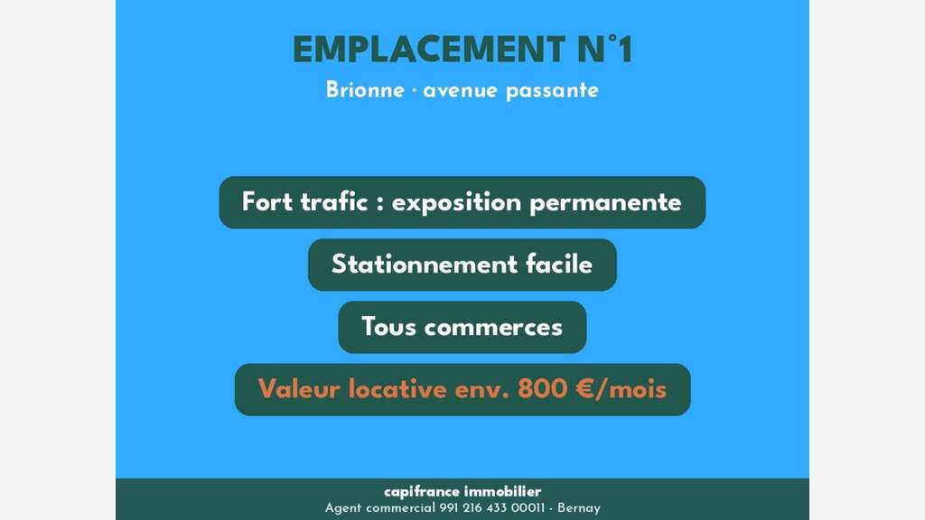 Vente murs libres tous commerces 135m² à Brionne 