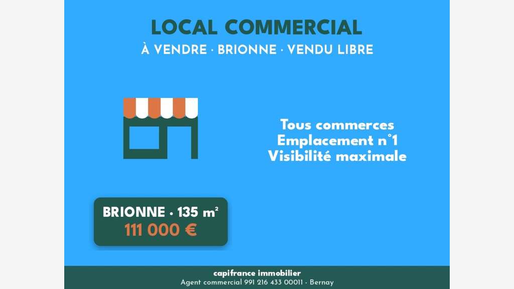 Vente murs libres tous commerces 135m² à Brionne 