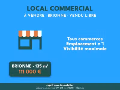 Vente murs libres tous commerces 135m² à Brionne 