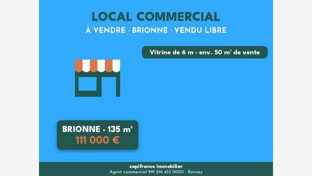 Vente murs libres tous commerces 135m² à Brionne 