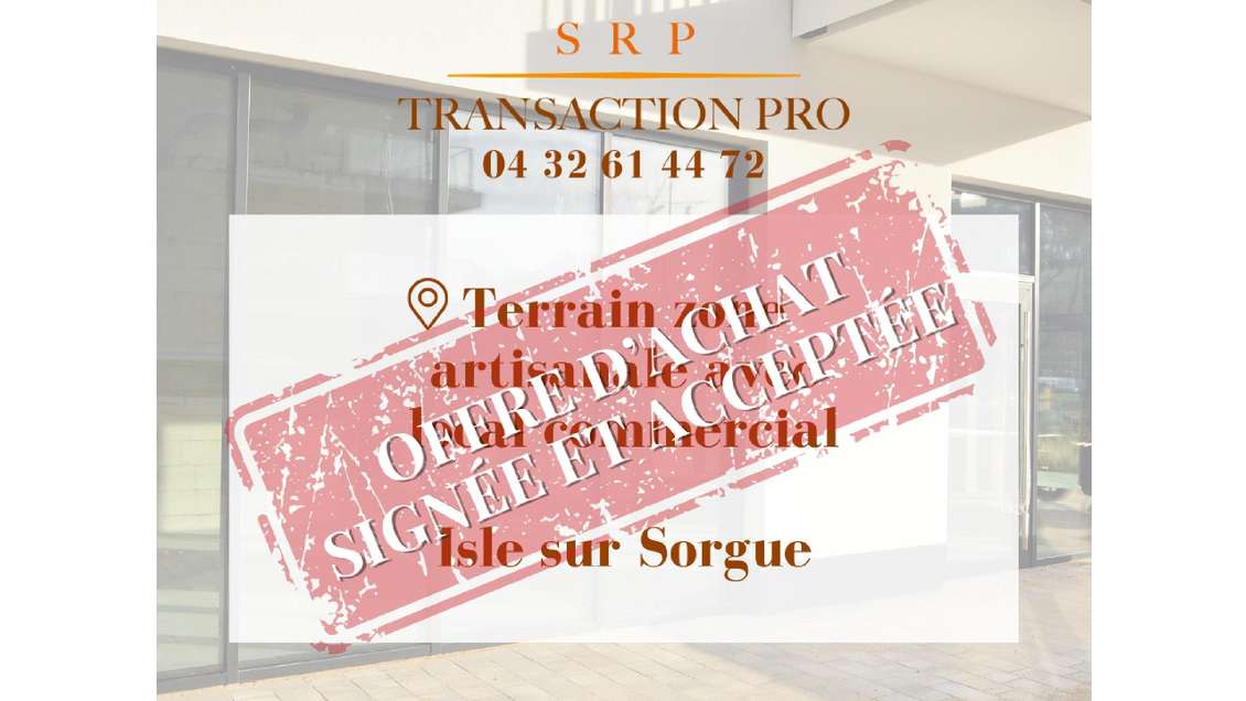 ISLE SUR SORGUE ZONE ARTISANALE Vente terrain d...